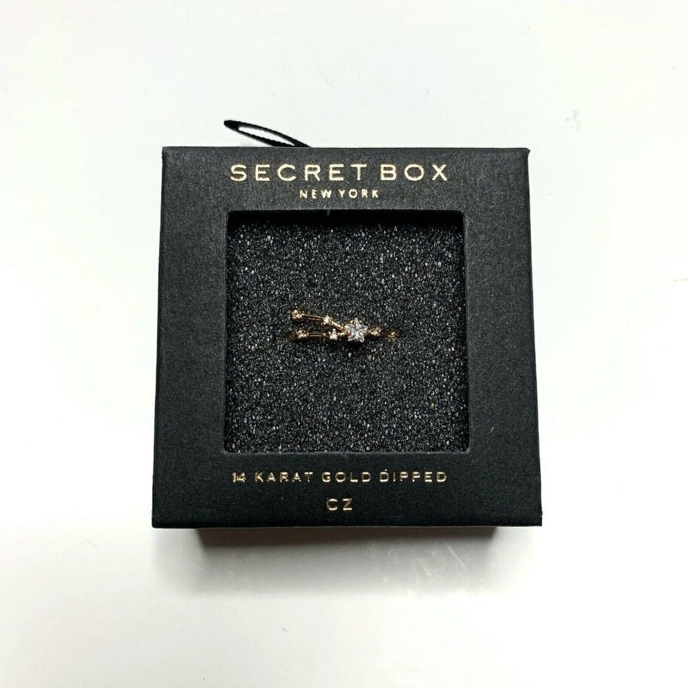 SECRET BOX Taurus Zodiac Constellation Ring Adjustable